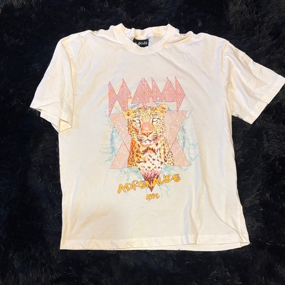 Cotton On Tops - Def Leppard Adrenalize Oversized Graphic Tee XS